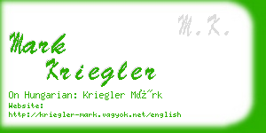 mark kriegler business card